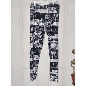 Bally total black and white print fitness  leggings women's size L